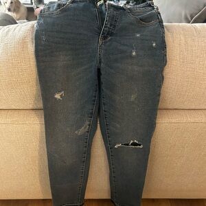 Women's Distressed Blue Jeans